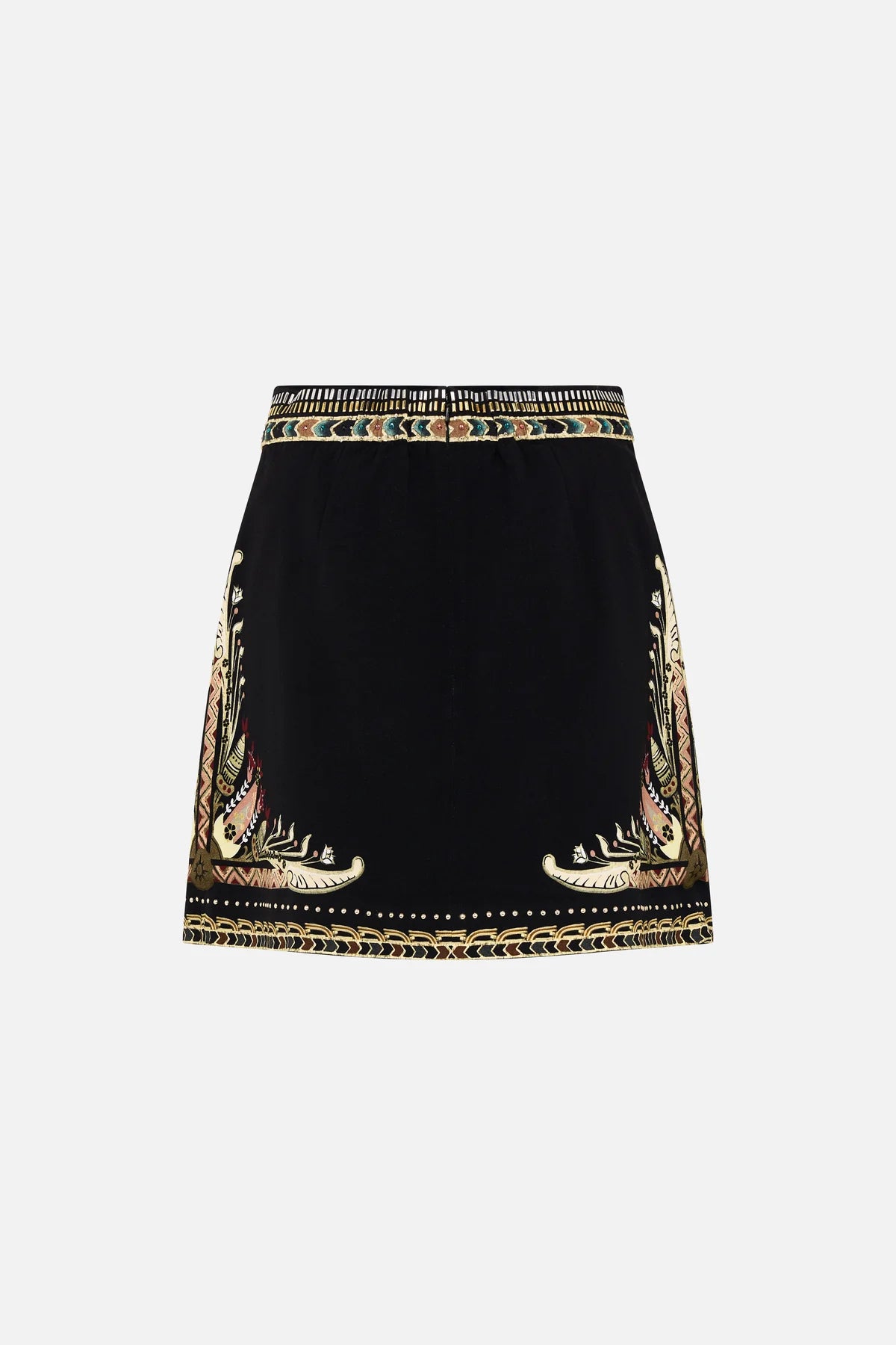 Metal studded shaped waistband mini skirt, they called her nefertari