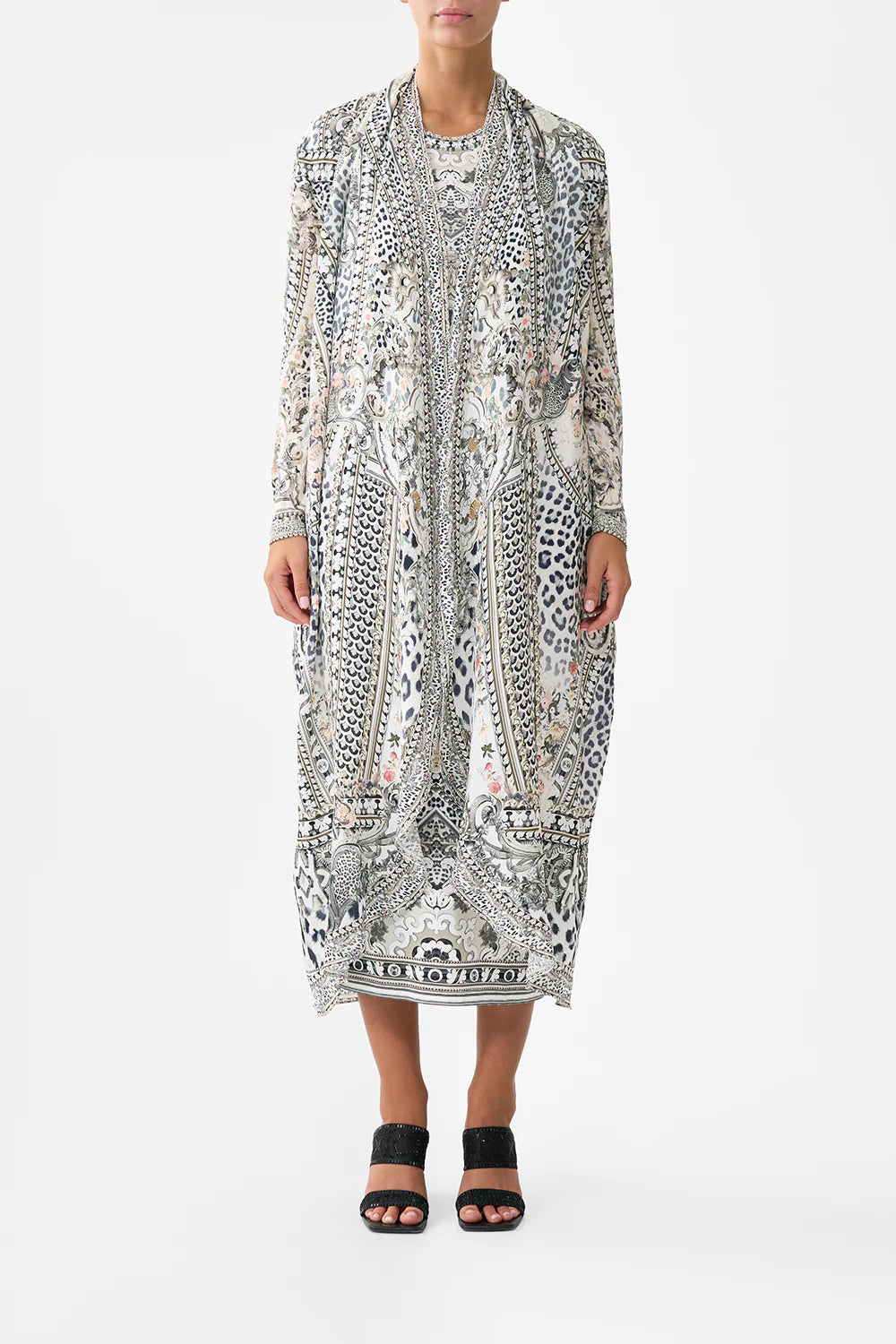 long casual jacket with pockets, Marble heaven