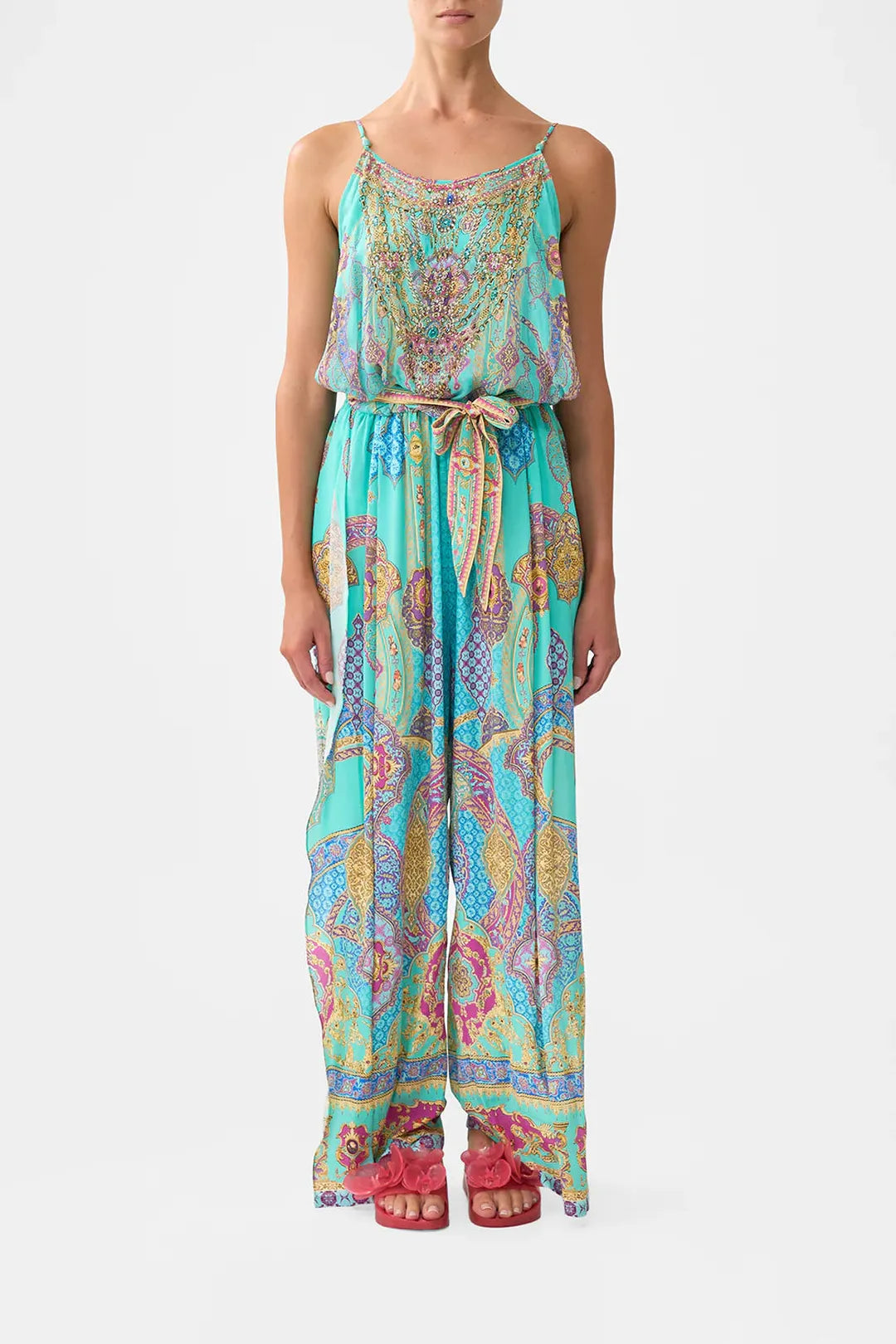 Shoestring strap jumpsuit, The concubine’s corridor
