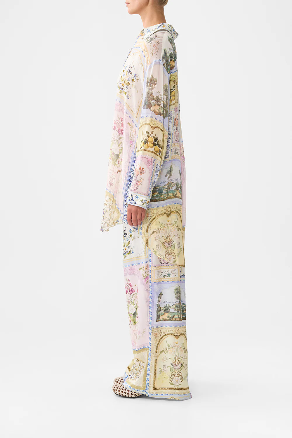 Shirt tunic with side buttons, Botanical ballads