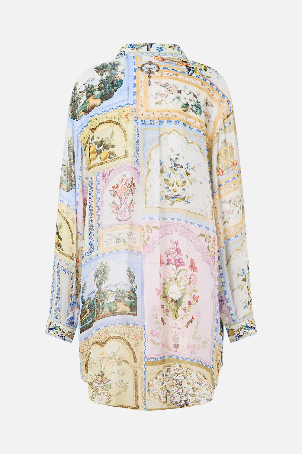 Shirt tunic with side buttons, Botanical ballads