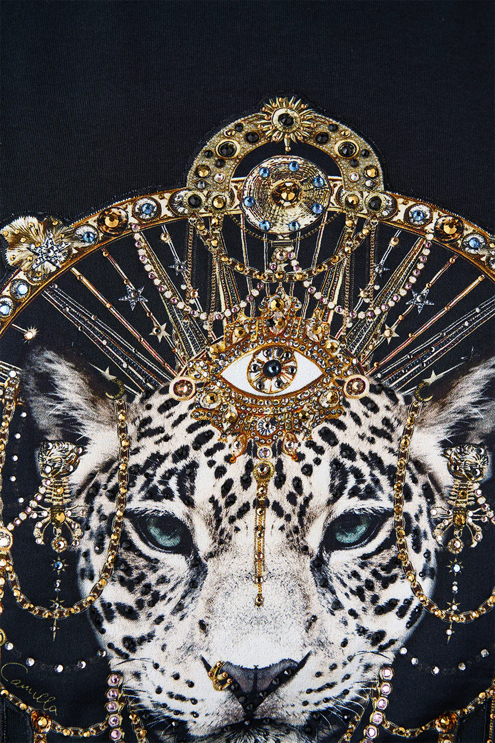 Slim fit round neck tshirt, feline folklore