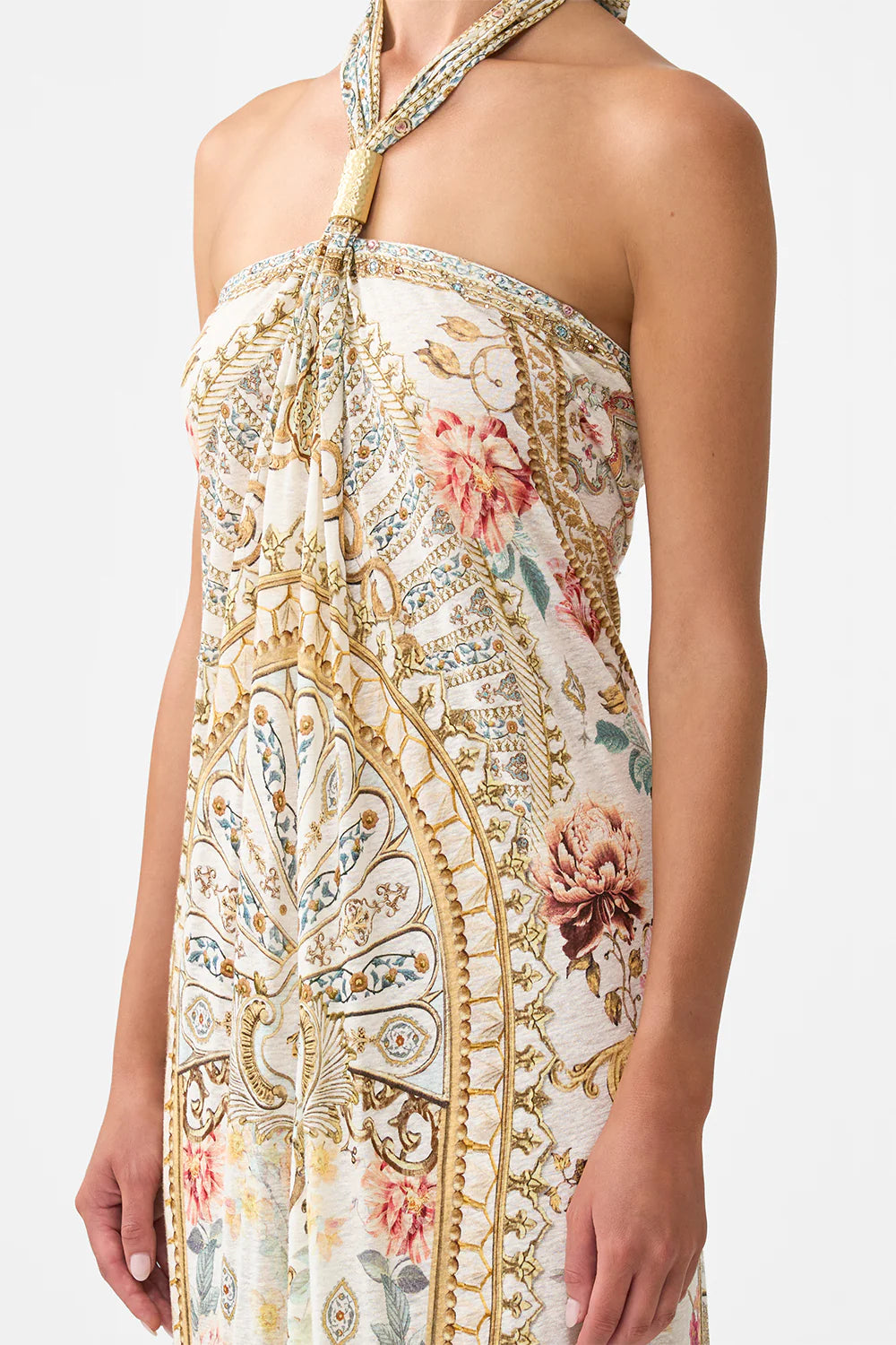 long draped linen jersey halter dress, Ottoman dynasty