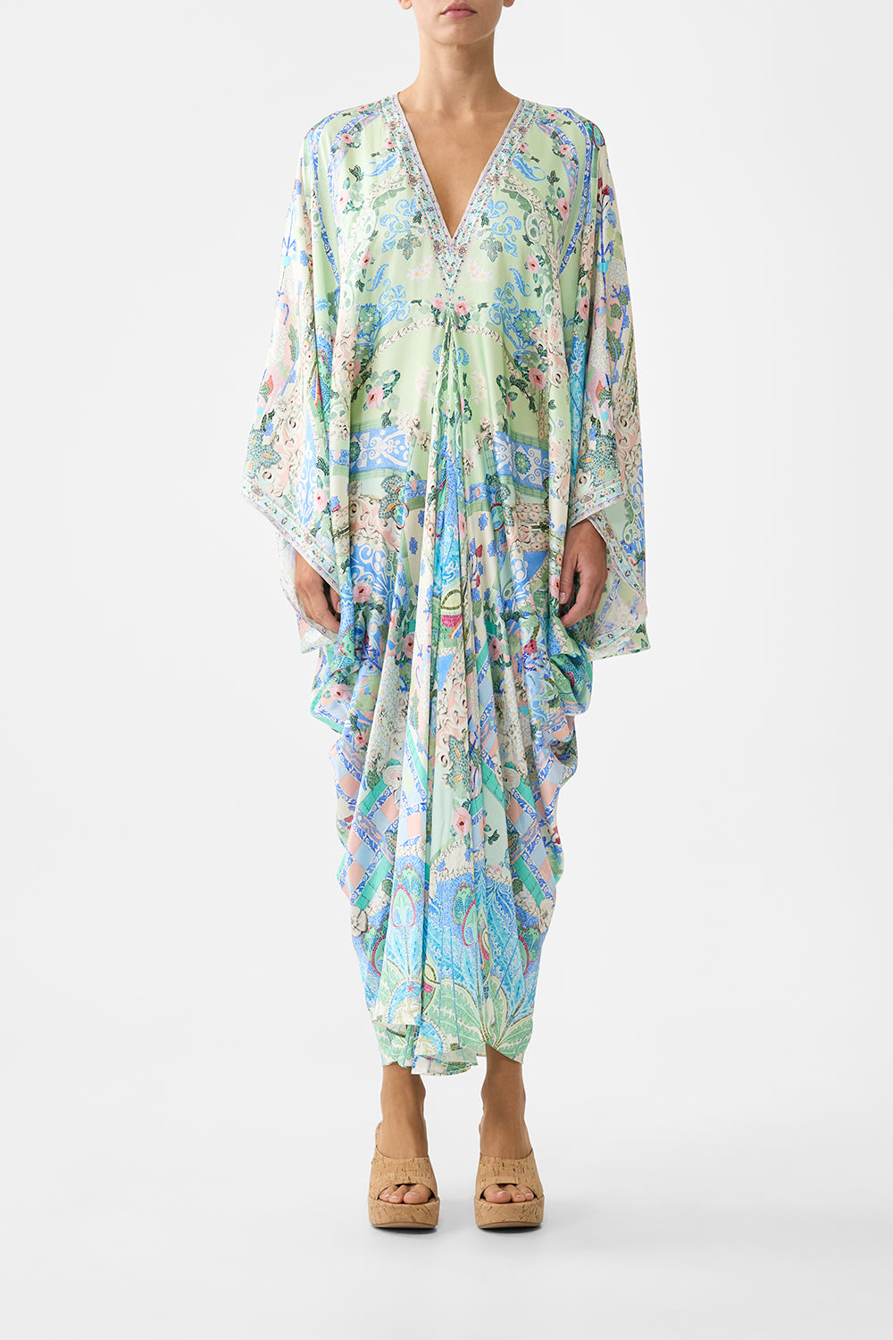 T shape long kaftan, midsummer mosaics