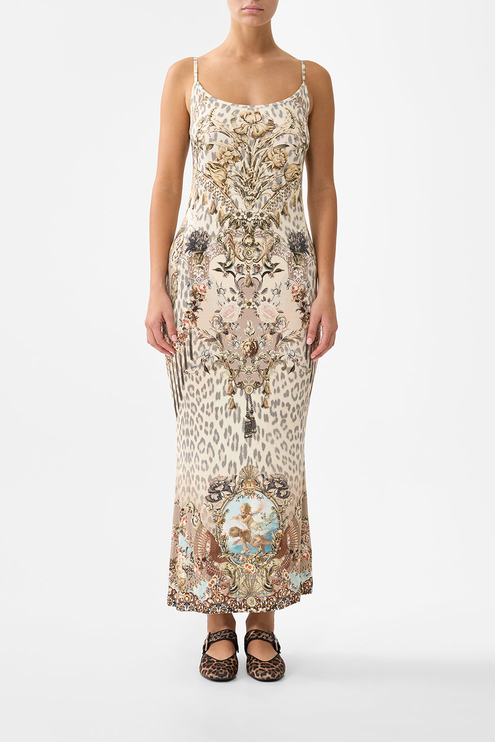 Jersey strappy dress, aranjuez animalia