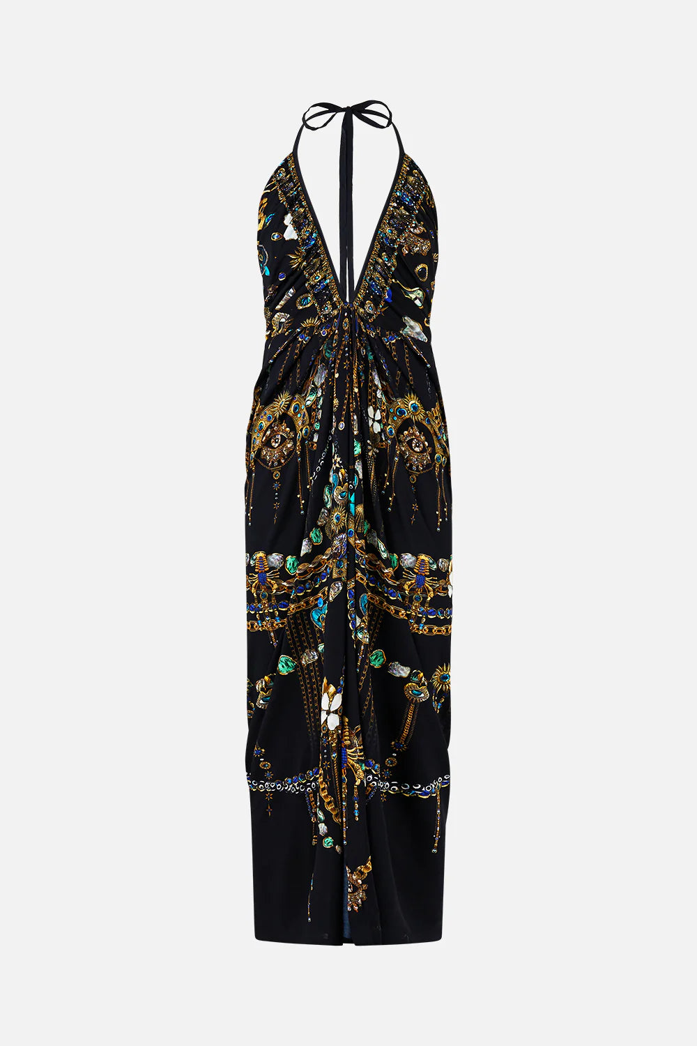 v neck gathered jersey dress, Amulets and alchemy