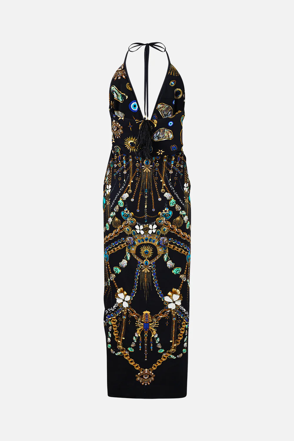 v neck gathered jersey dress, Amulets and alchemy