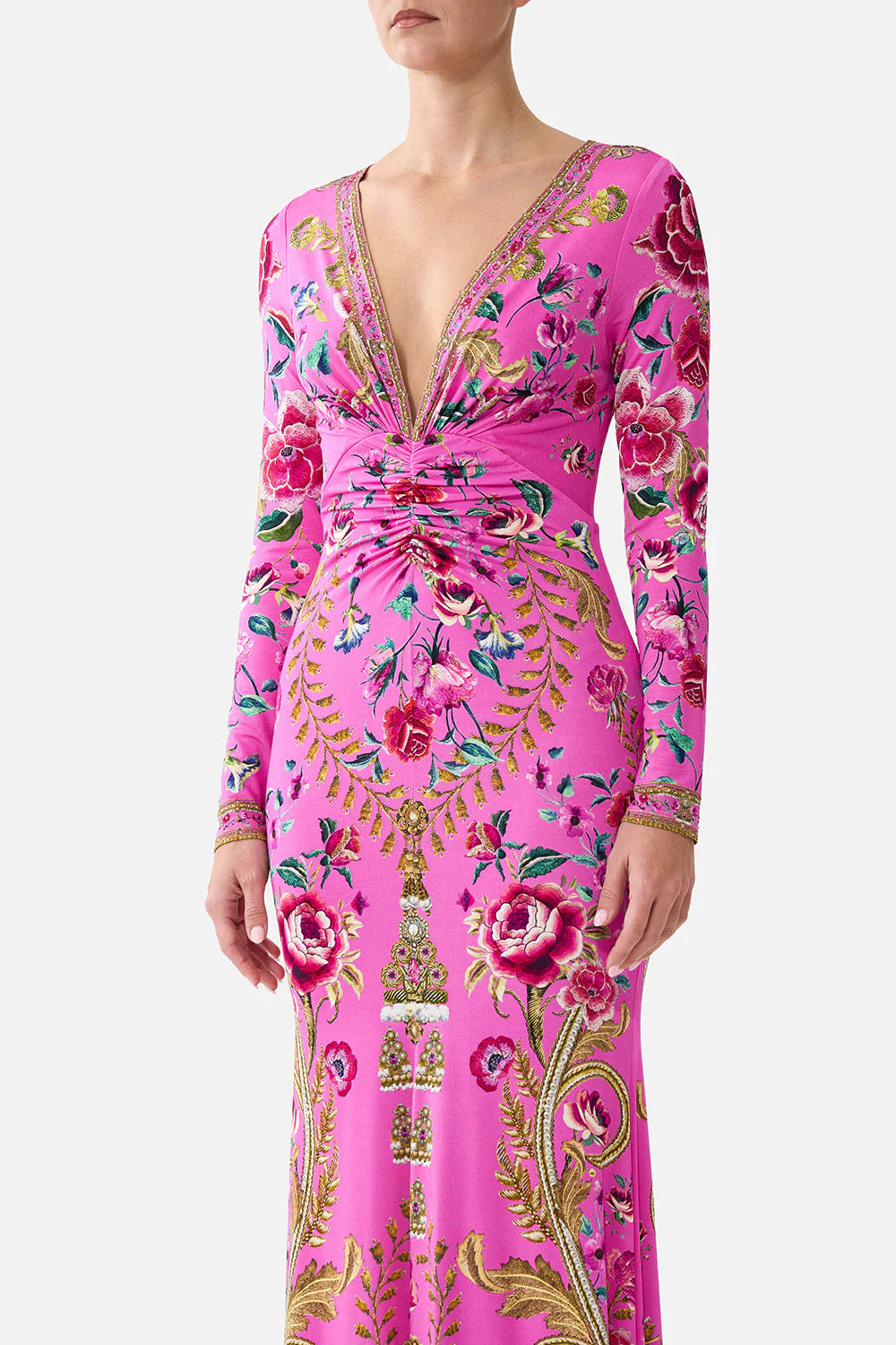 v neck dress with twist front detail, Matadora flora
