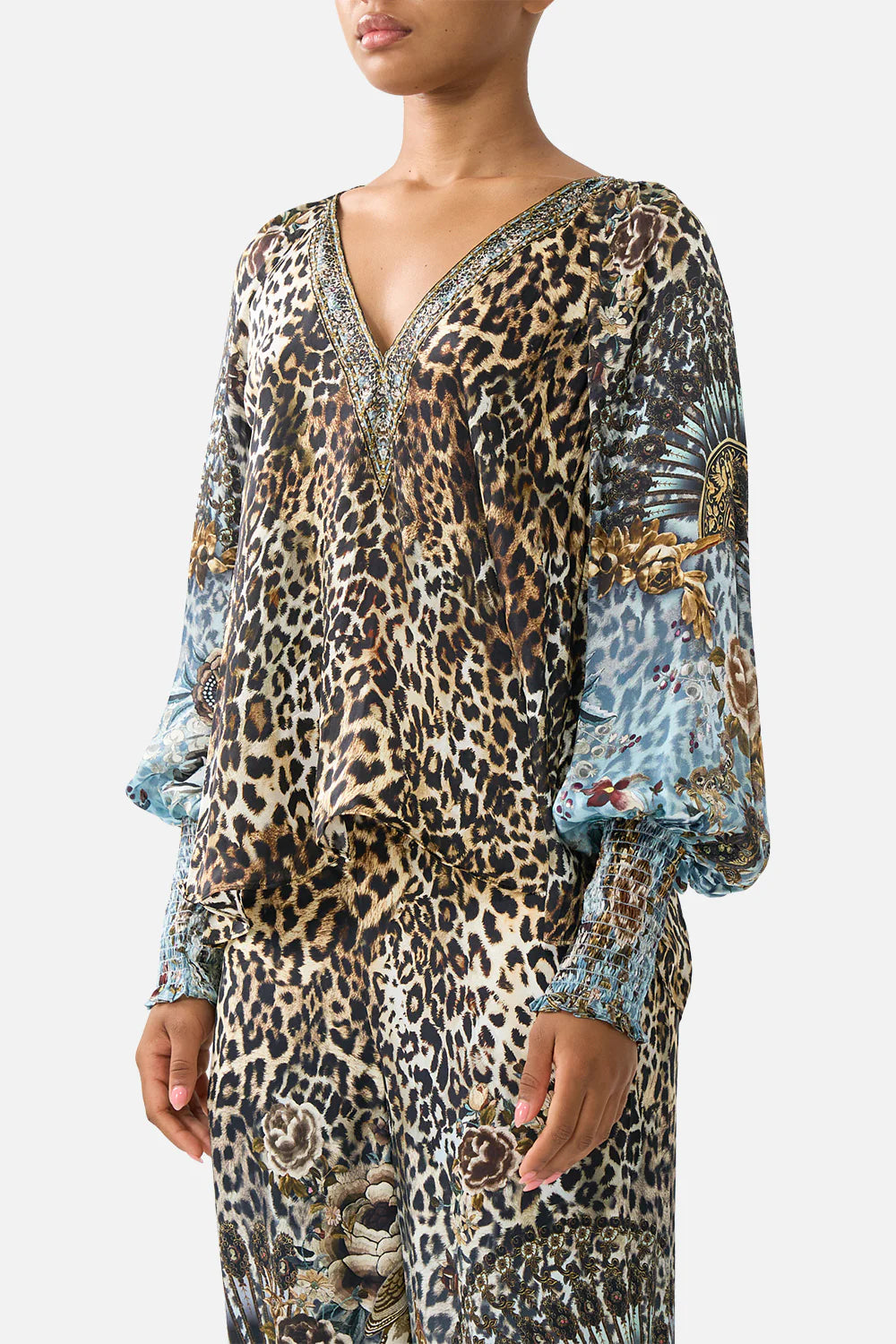 shirred cuff blouse, Fiesta, siesta, repeat