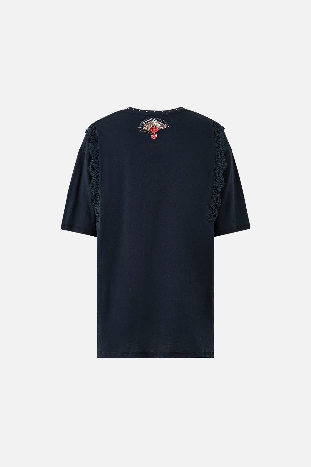 oversized tee with lace trim, Daughters of duende