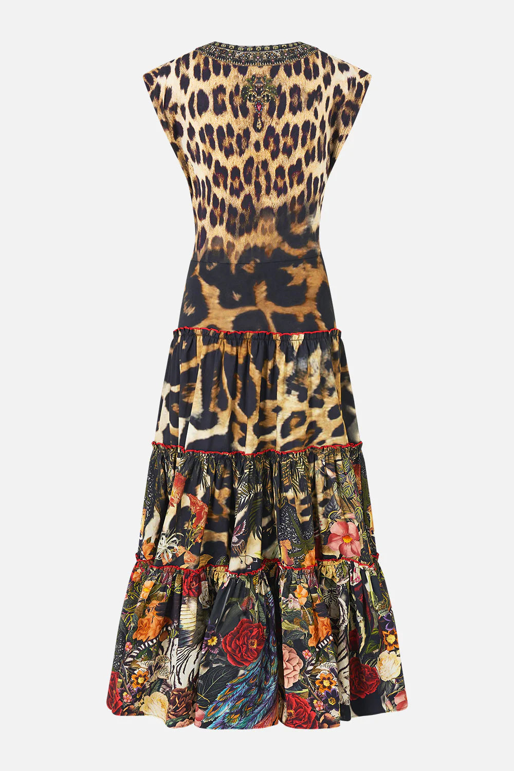 cap sleeve twist front midi dress, Leotigra land