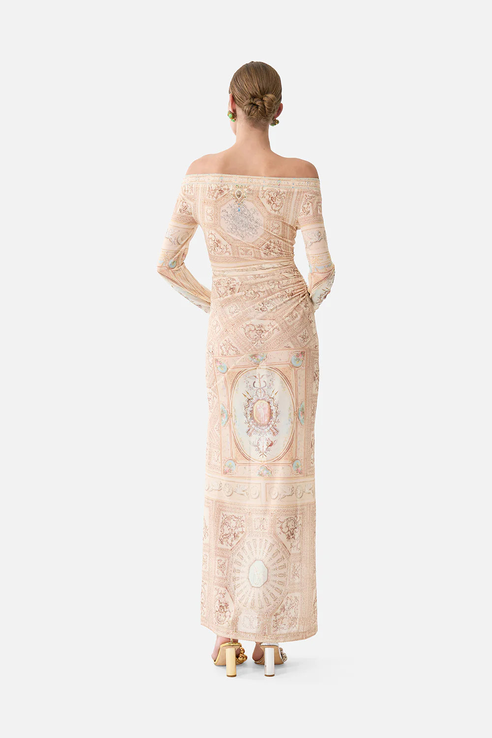 mesh off shoulder gathered jersey dress, A beloved boudoir