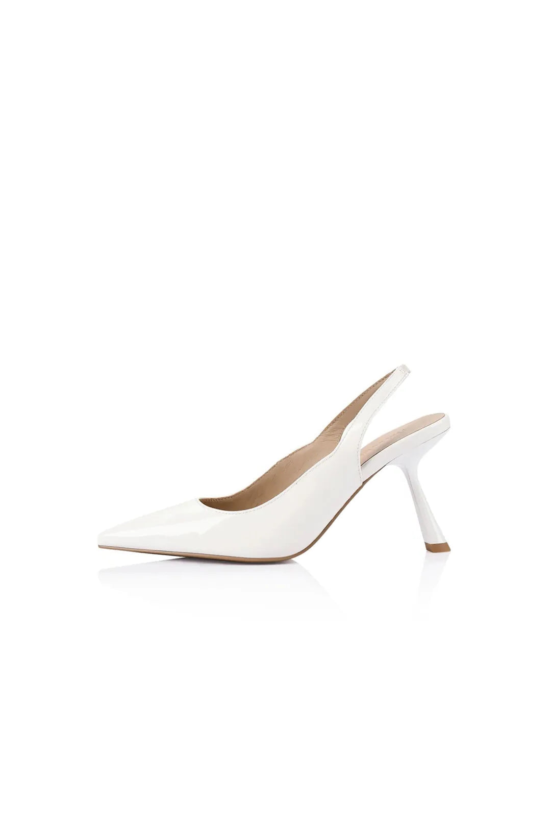 Celeste pump, white patent leather