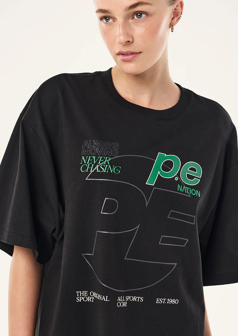 Current oversized tee, black