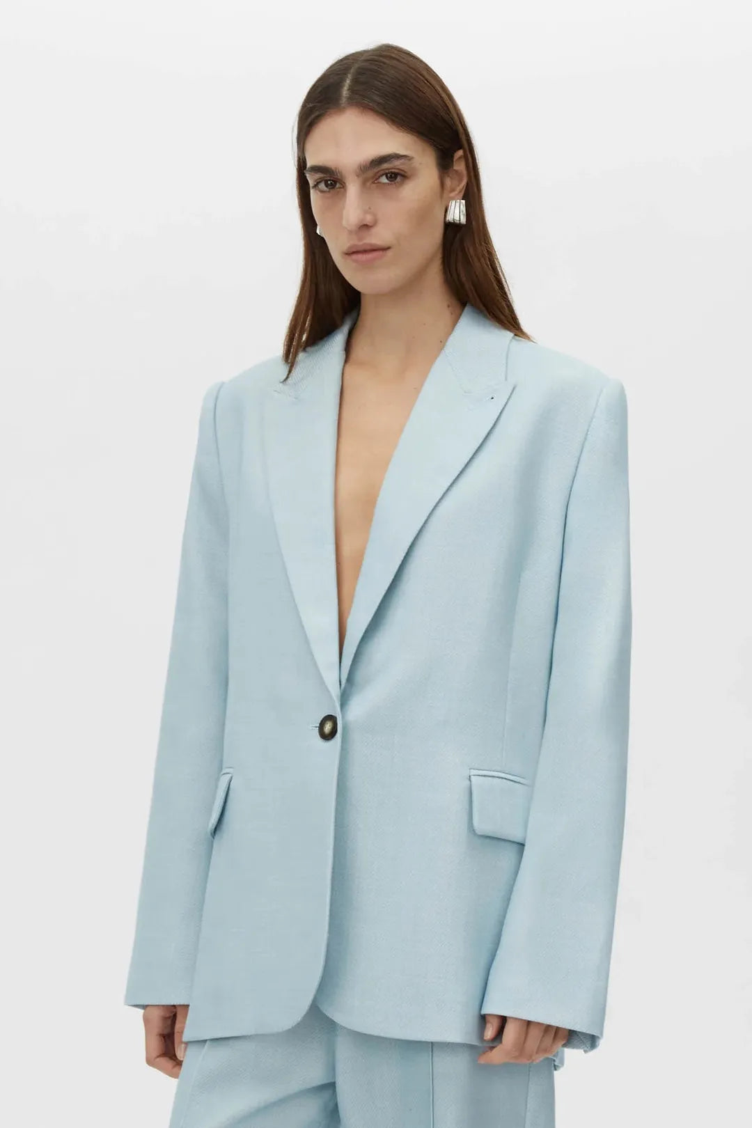 gehry blazer, chalky blue