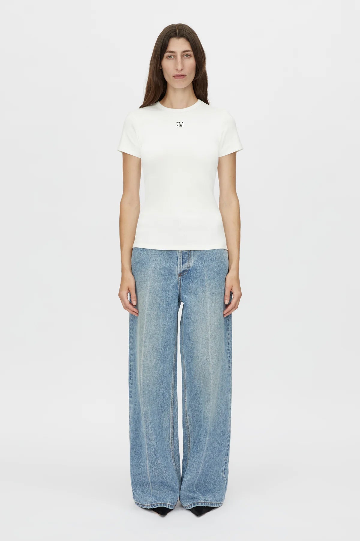 nora fitted tee, soft white