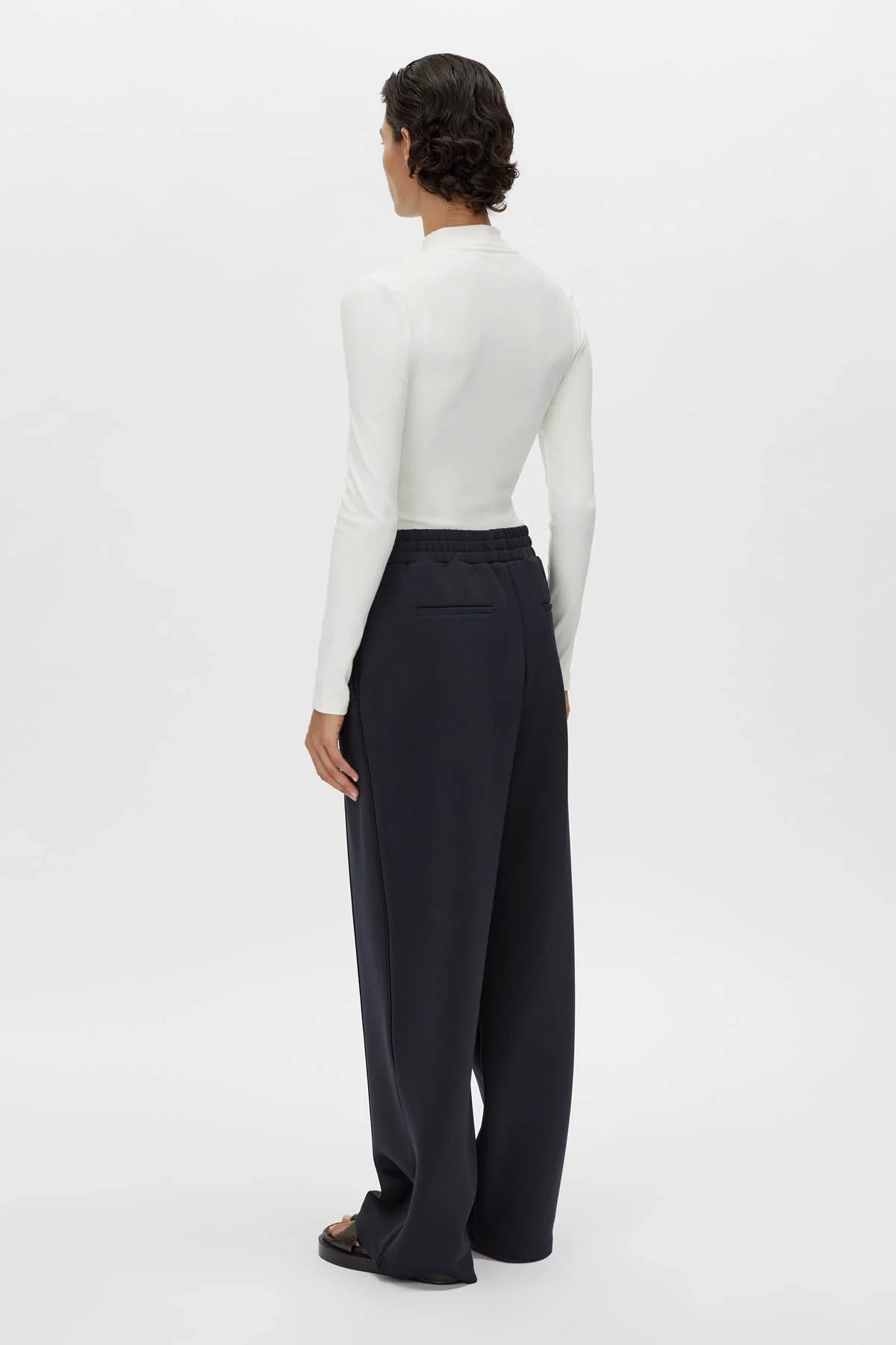 nora rib long sleeve top, soft white