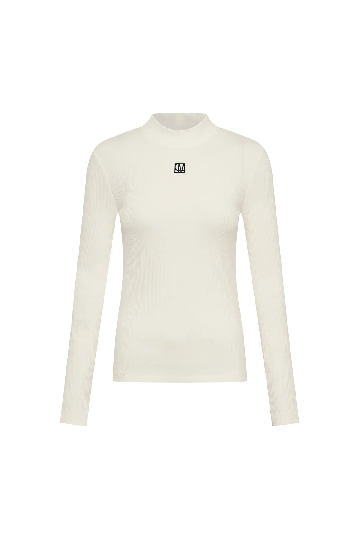 nora rib long sleeve top, soft white