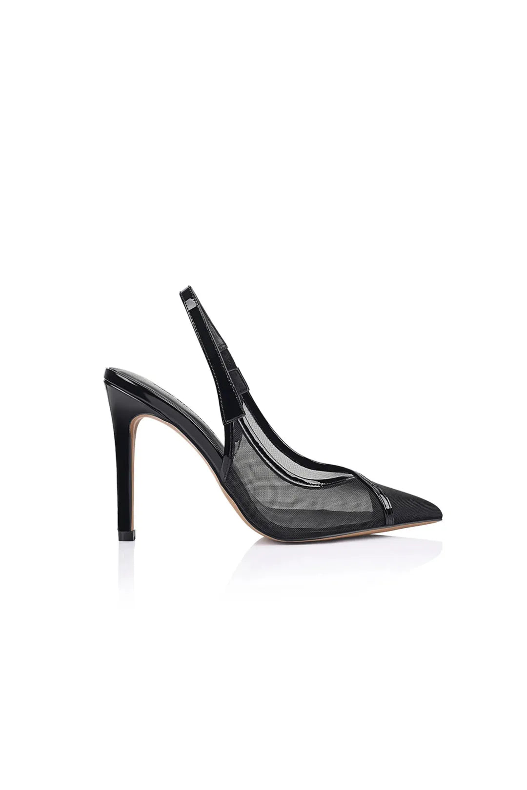 Chai Pump Black Mesh & Patent Leather
