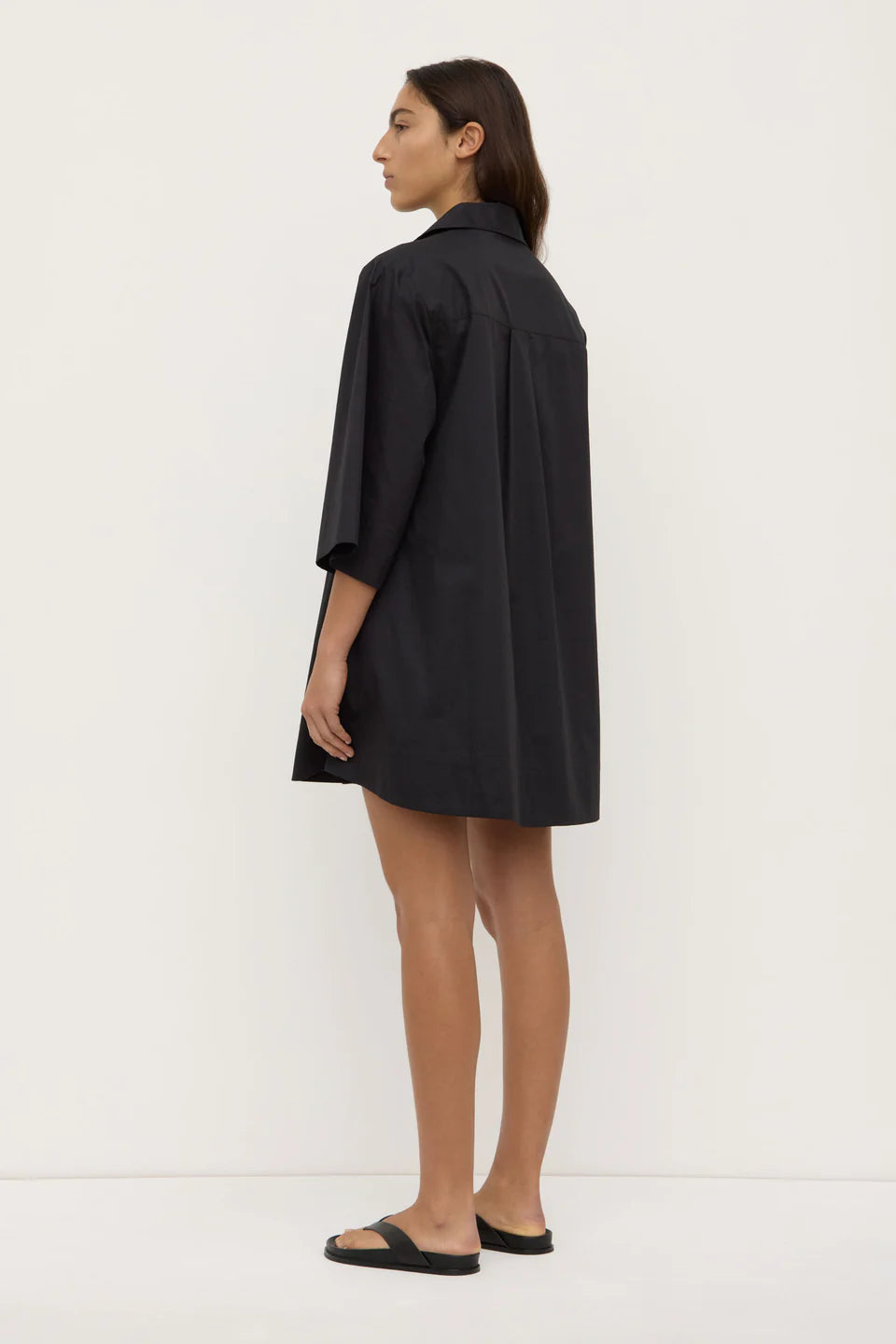 Claire mini shirt dress, black