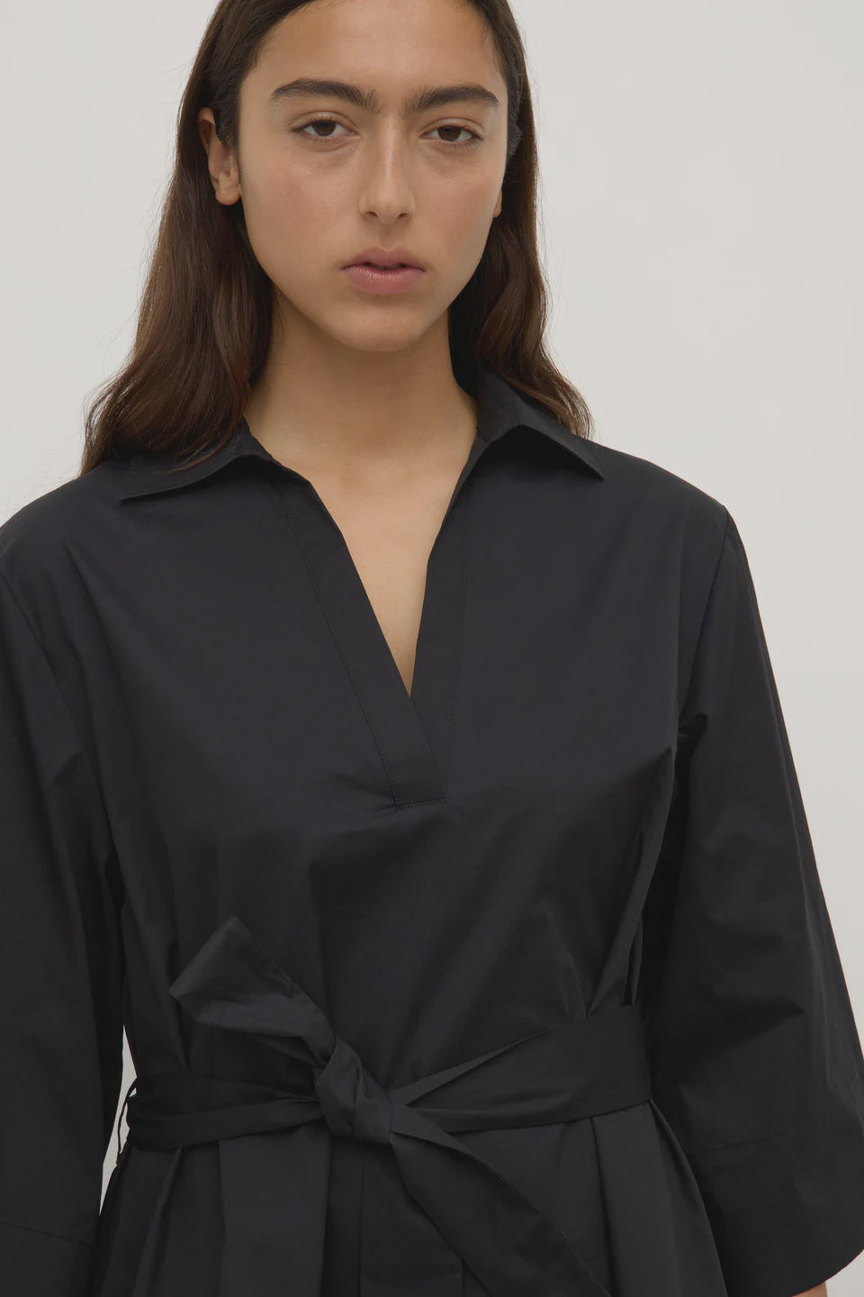 Claire mini shirt dress, black