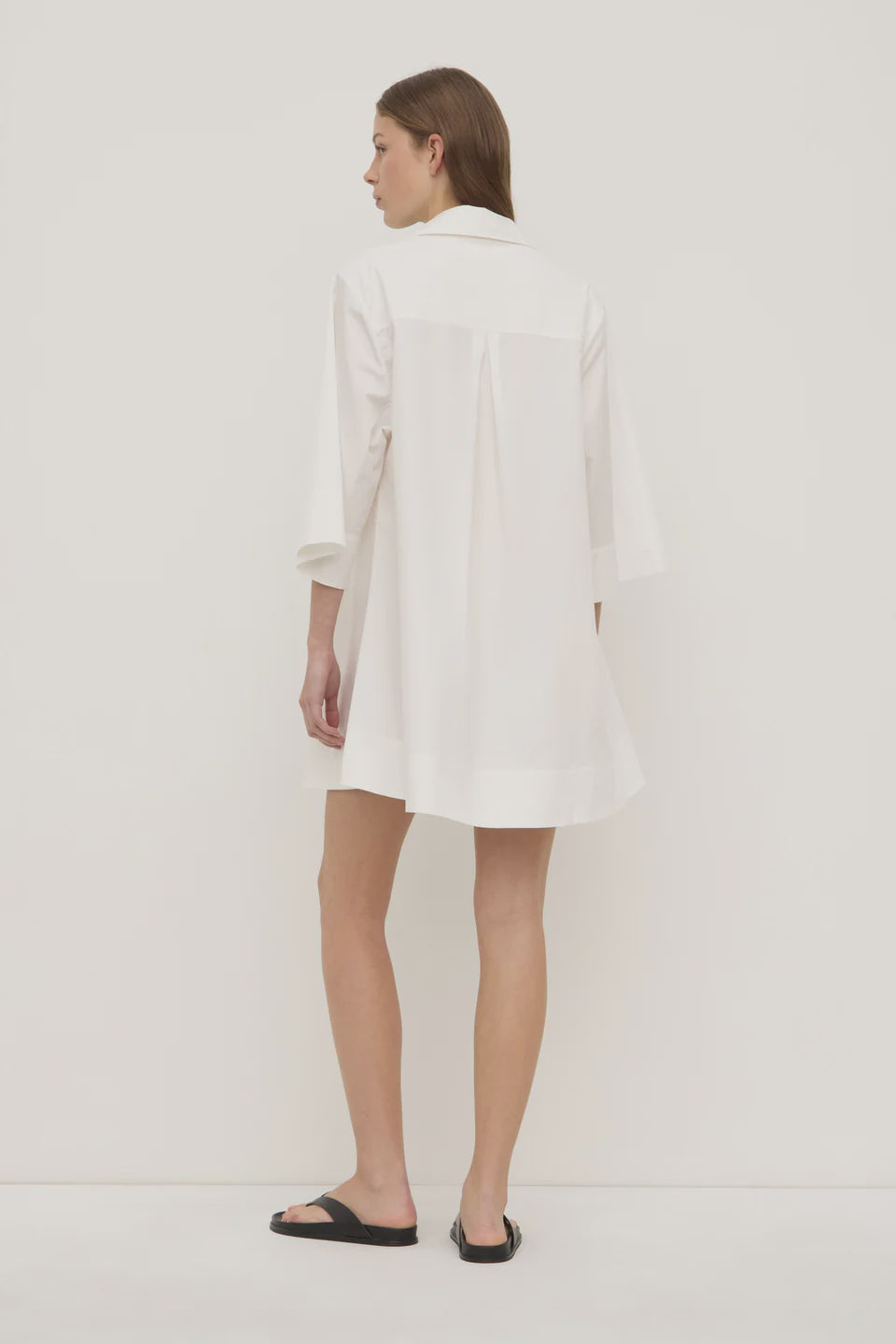 Claire mini shirt dress, white