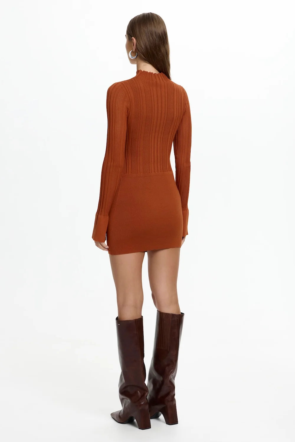 Kinga long sleeve mini dress, ember