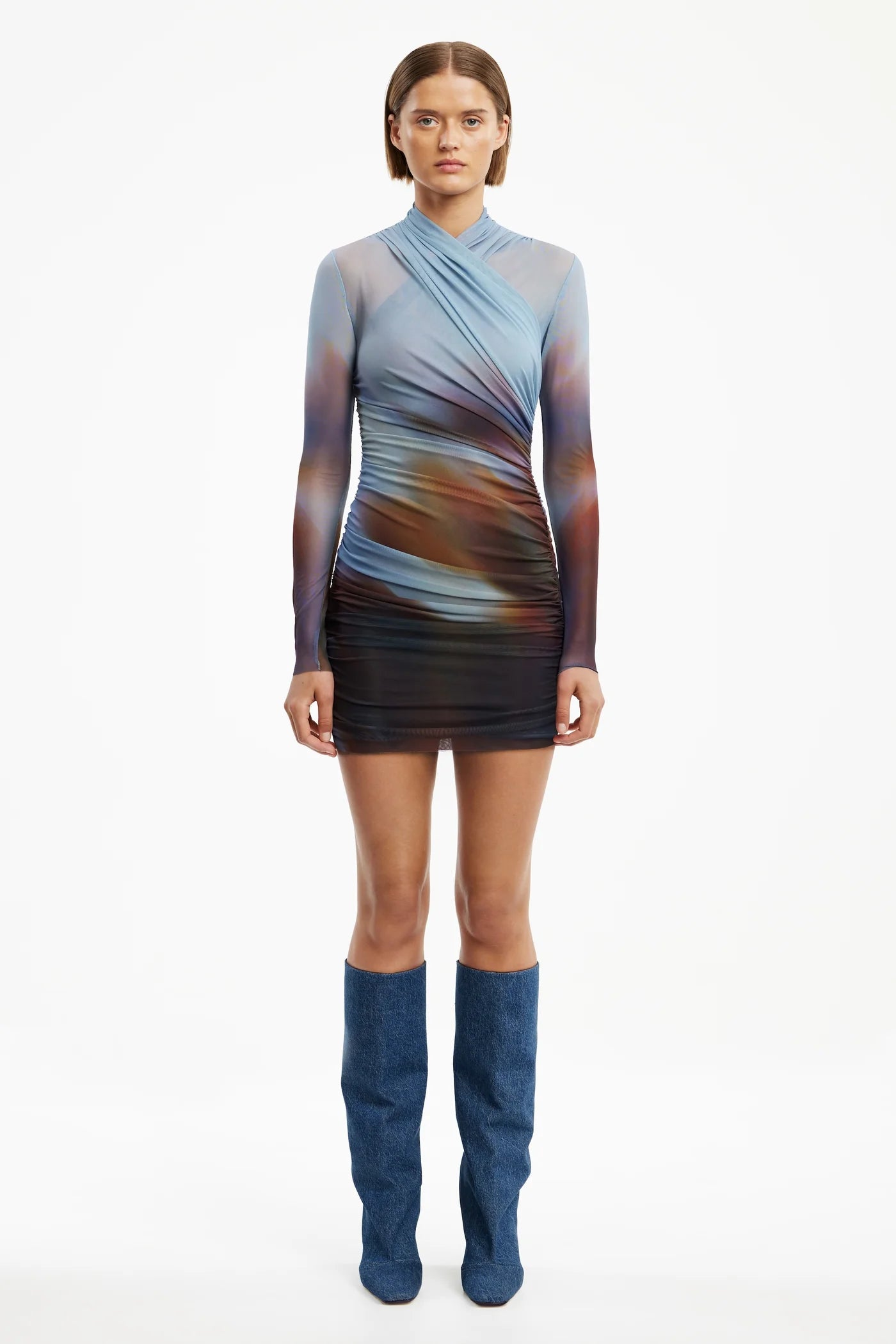 Sora long sleeve mini dress, lucid bloom