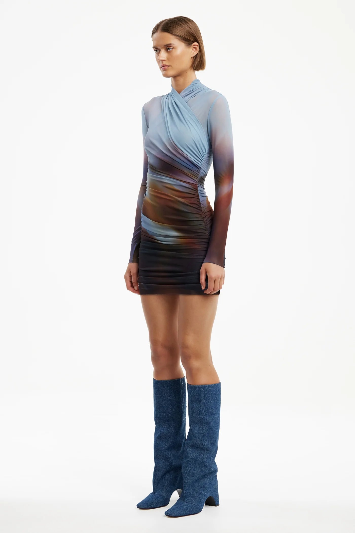 Sora long sleeve mini dress, lucid bloom