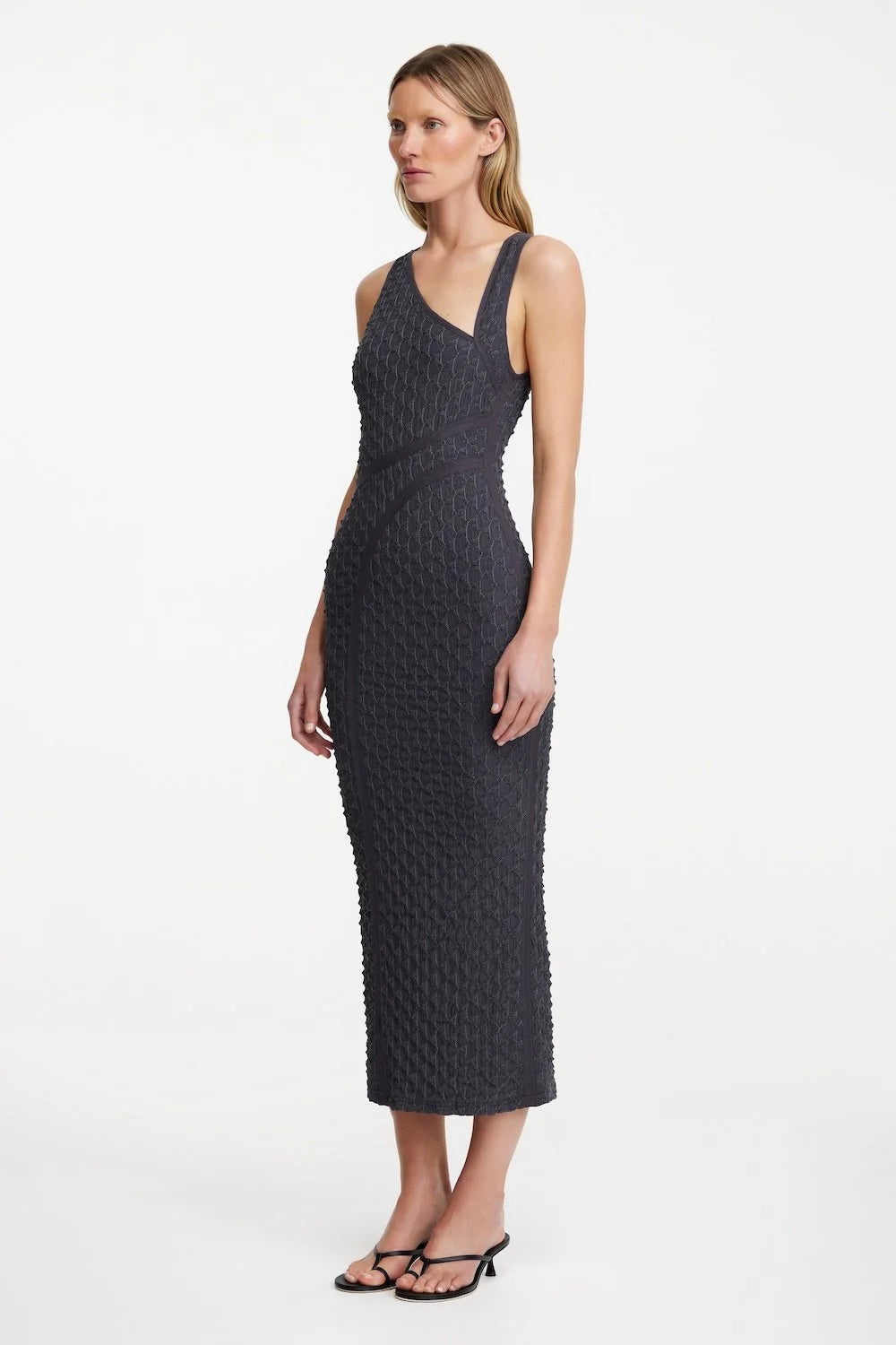 alex midi dress, charcoal