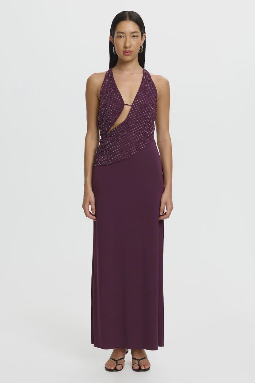 Harriett Maxi Dress, eggplant