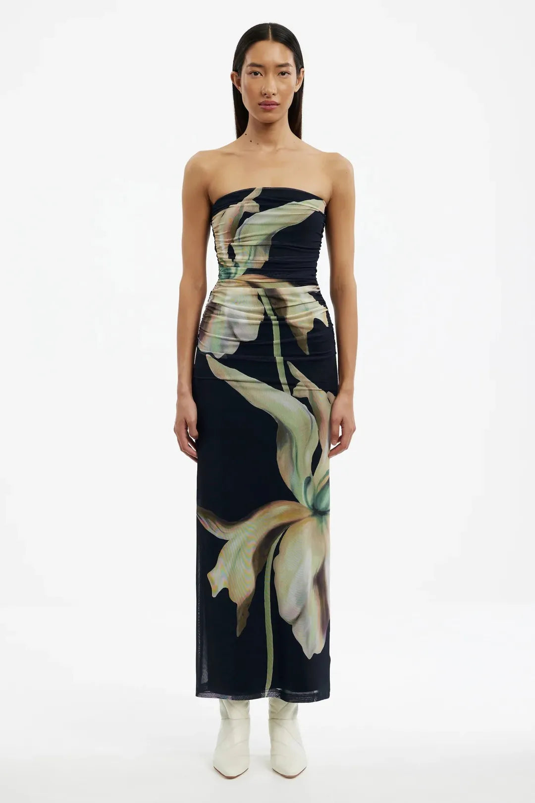 Sura strapless dress, midnight lilium