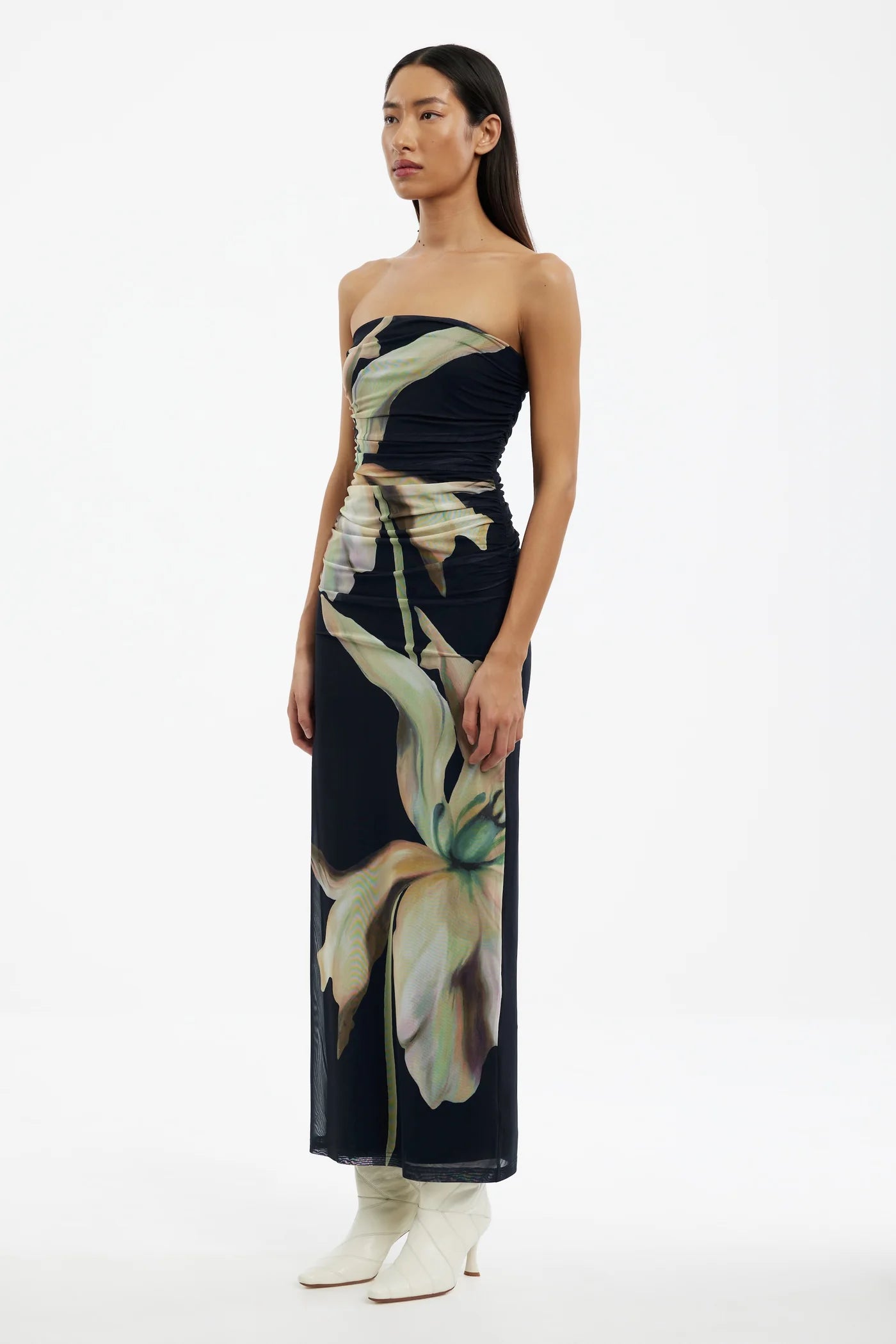 Sura strapless dress, midnight lilium