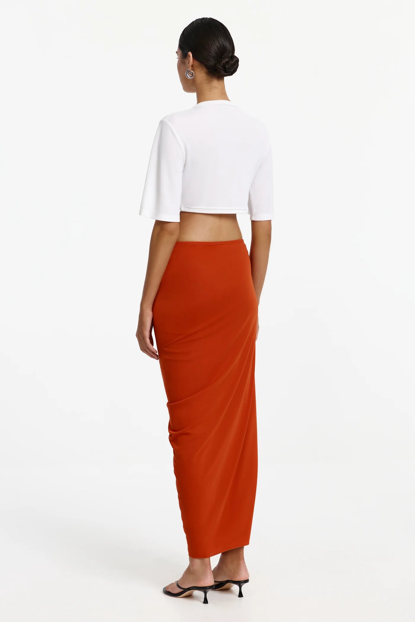 Jolie jersey maxi skirt, terracotta