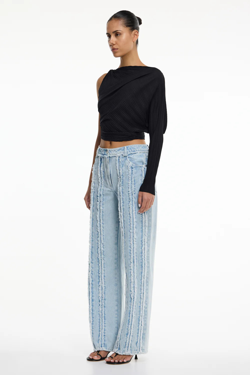 Nesta long sleeve top, black