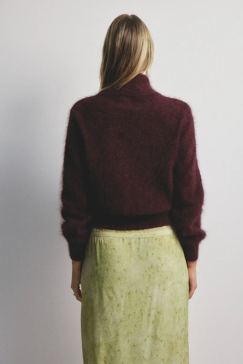 Felix cashmere zip cardigan, aubergine