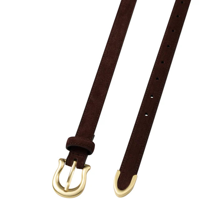 The adela belt, espresso suede