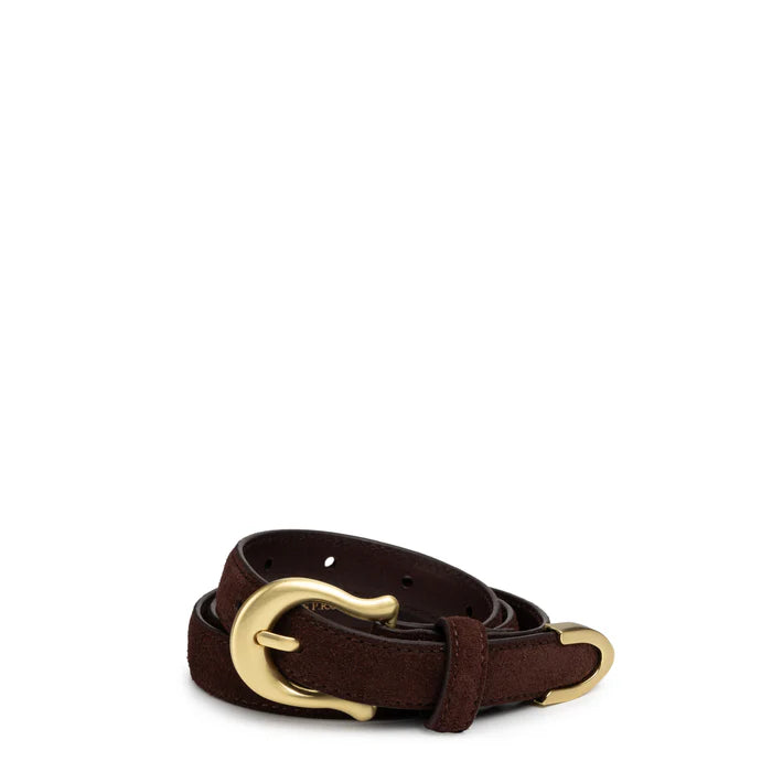 The adela belt, espresso suede