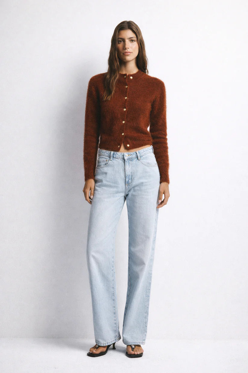 Bella Cashmere cardigan, chocolate