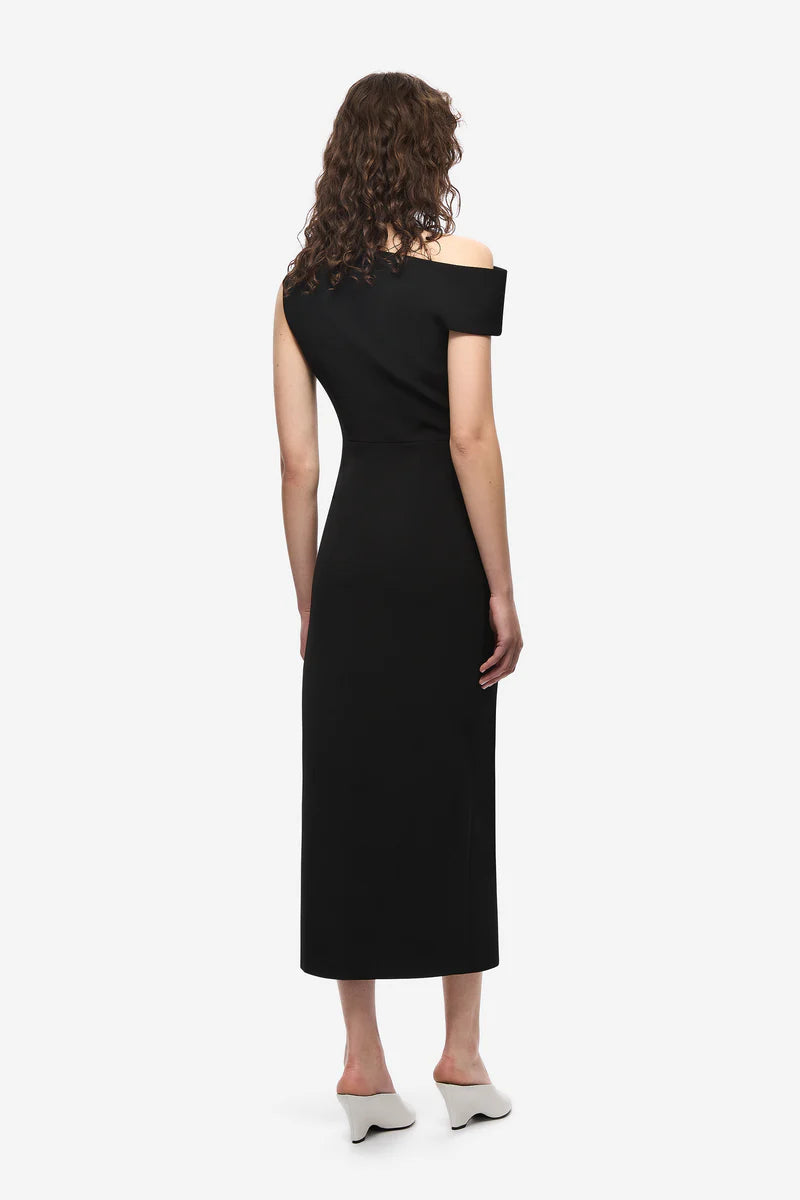 The Blair crepe midi dress, black