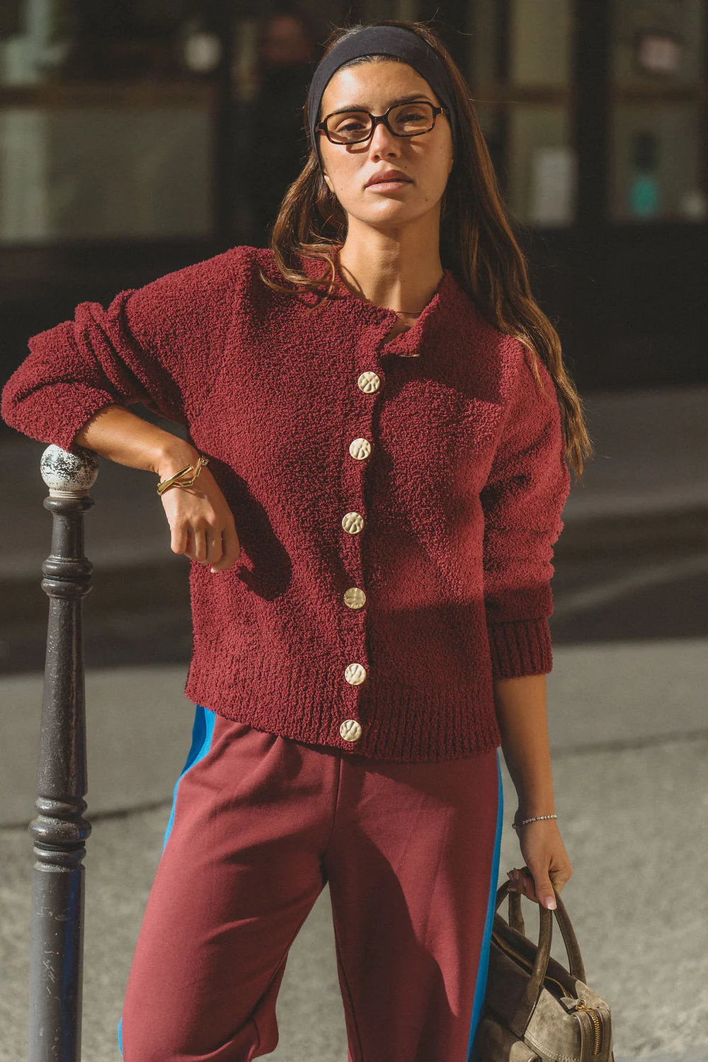 Sherpa cardigan, chocolate truffle