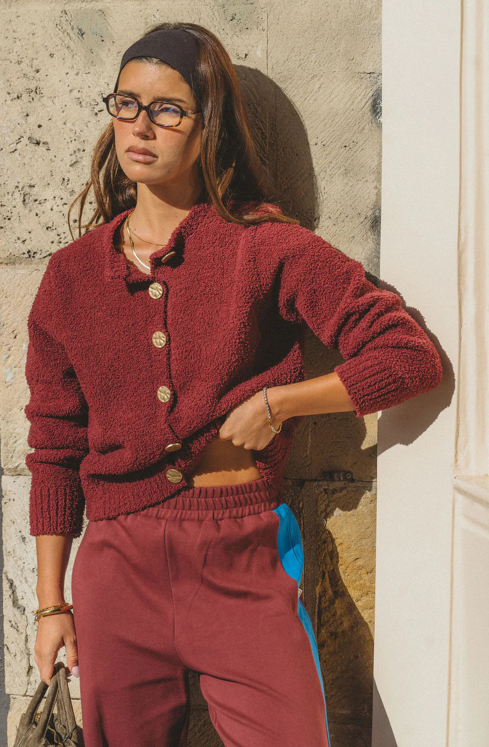 Sherpa cardigan, chocolate truffle
