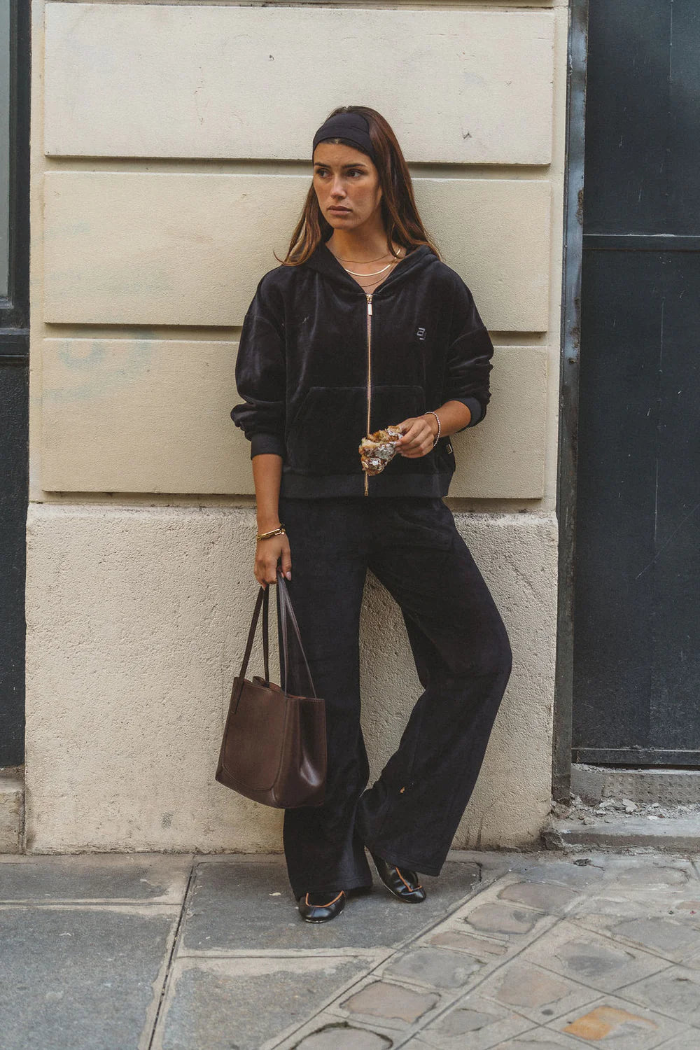 Aj velour trackpant, noir