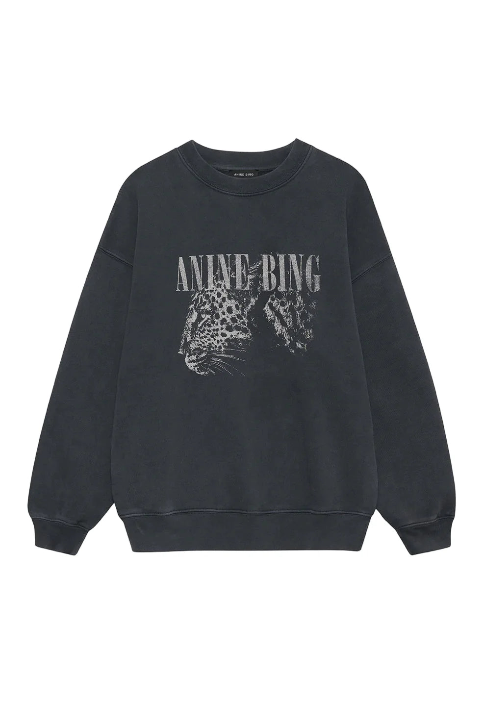 Spencer sweatshirt spotted leopard, washed black