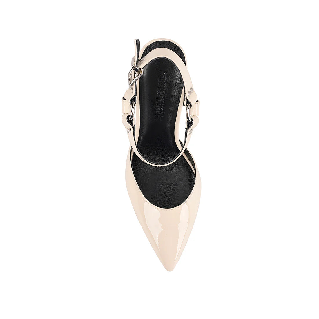Dominique stiletto pump, ivory patent leather