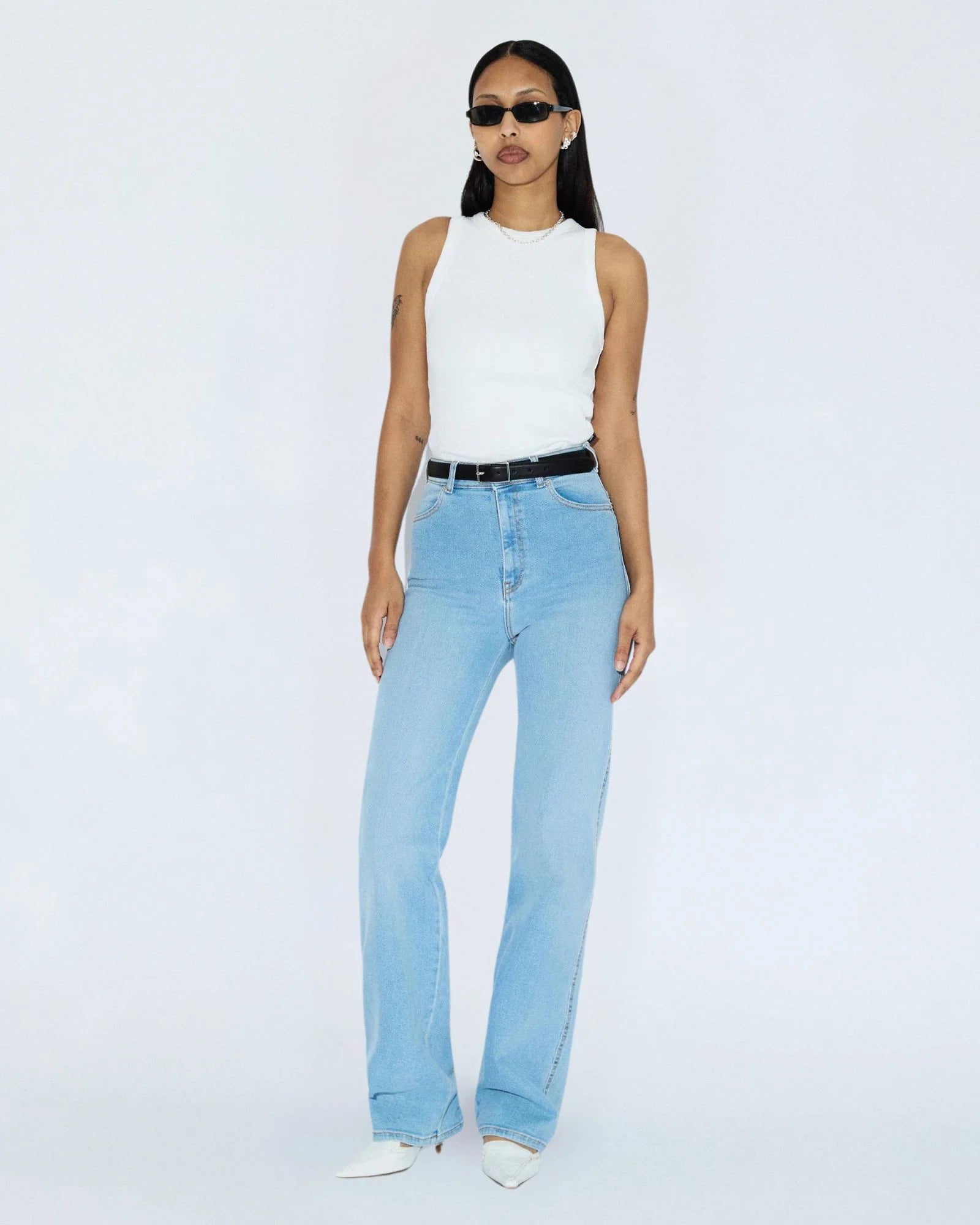 Moxy high straight jeans, cape pale shade
