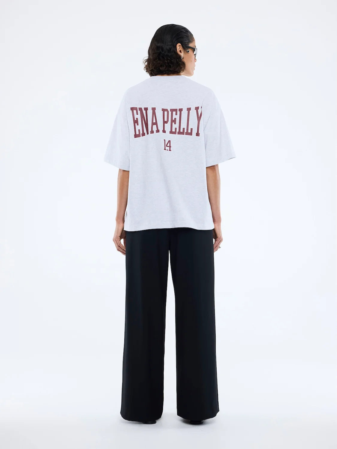 Varsity arch tee, white marle