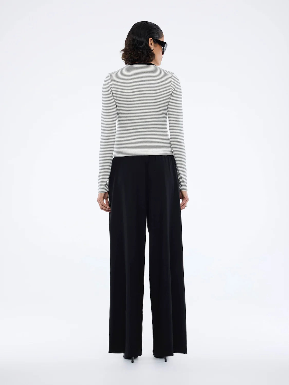 Bowie wide leg pant, black