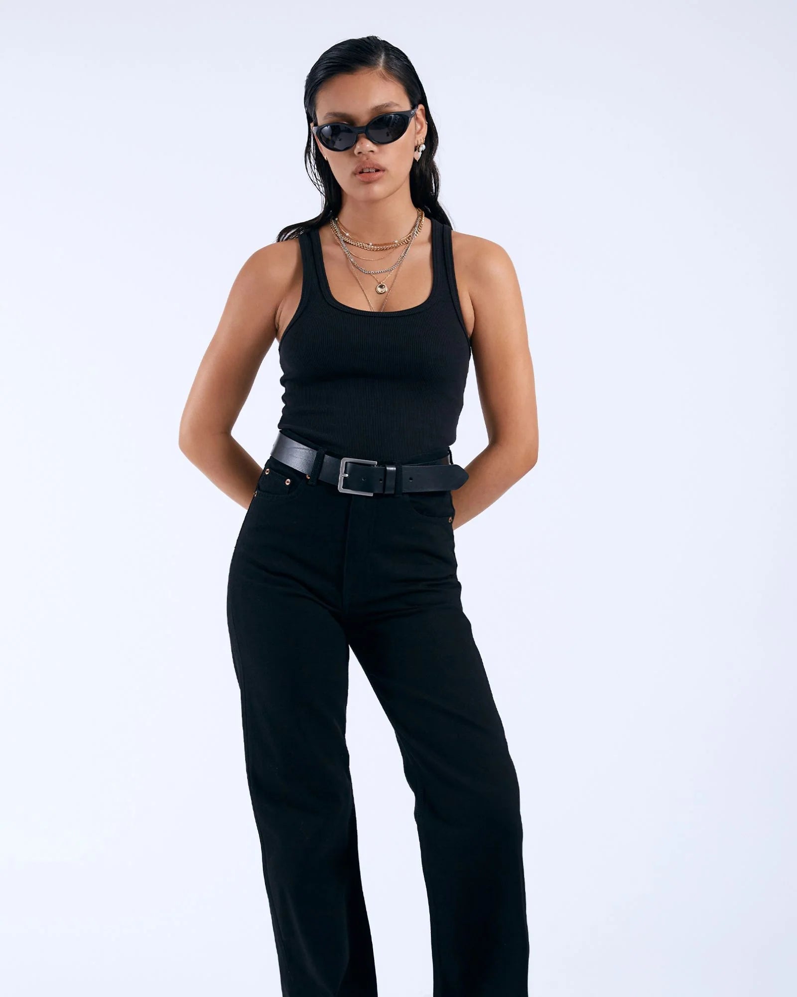 Echo straight jeans, black