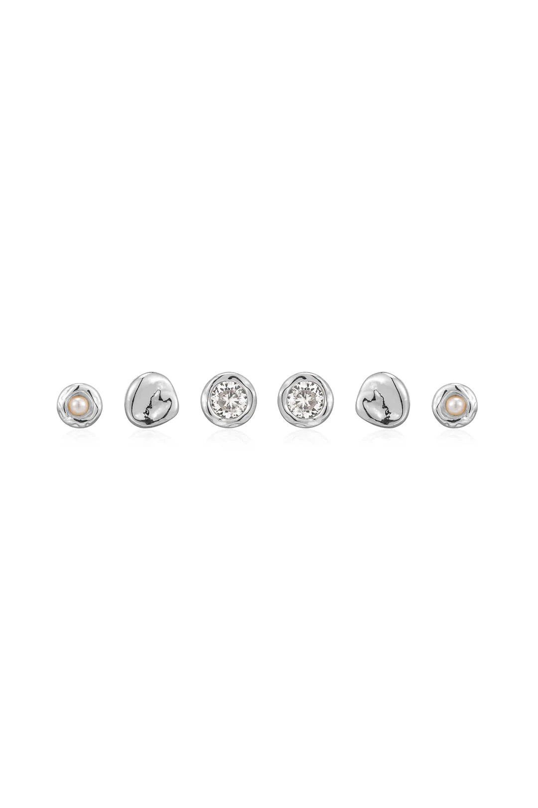 The eclectic studs set, silver